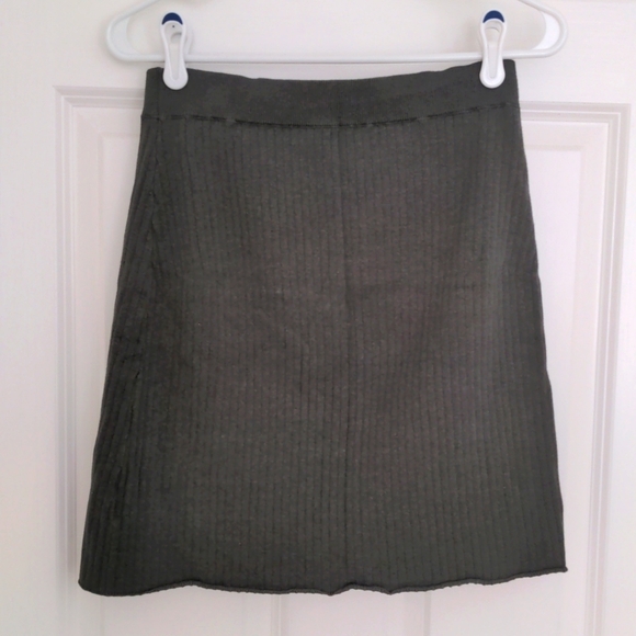 [Free People] Mod Wrap Cotton Knit Mini Skirt in Thyme size L - Picture 4 of 5